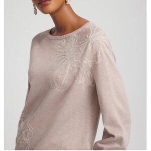 Embroidered Pull-Over Boatneck Sweater